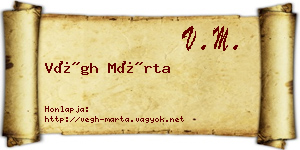 Végh Márta névjegykártya