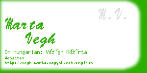 marta vegh business card